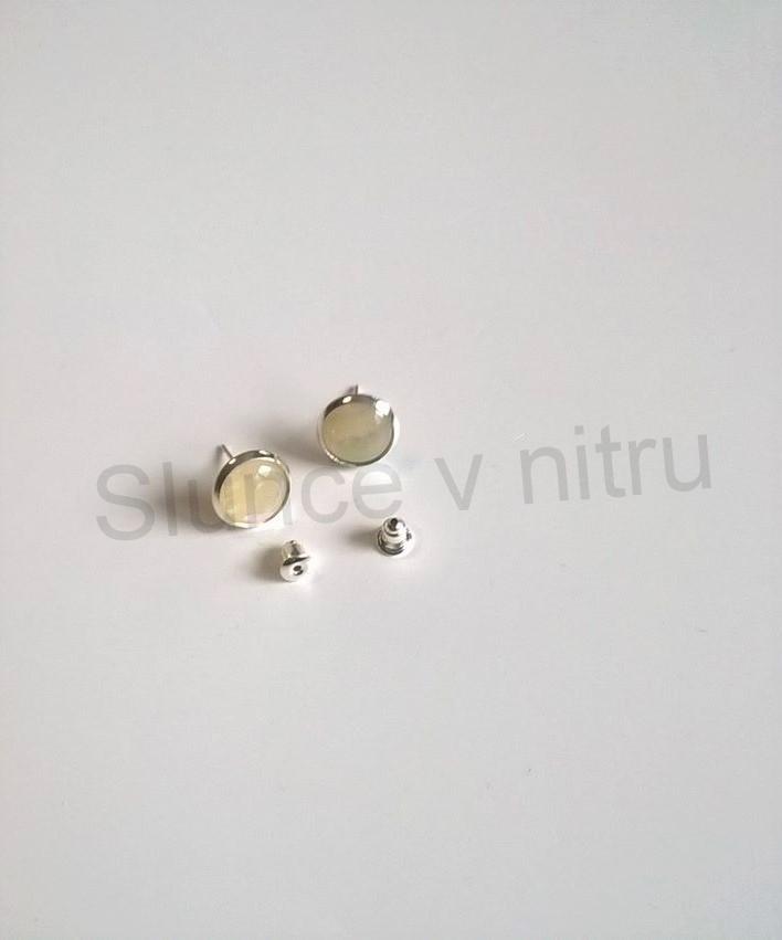 Puzetové náušnice syntetický opál (BB299)