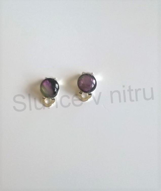 Náušnice klipsy se syntetickým opálem 20 x 10 mm (BB310)