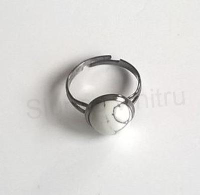 Nastavitelný černý minerální prsten Magnezit (X237)