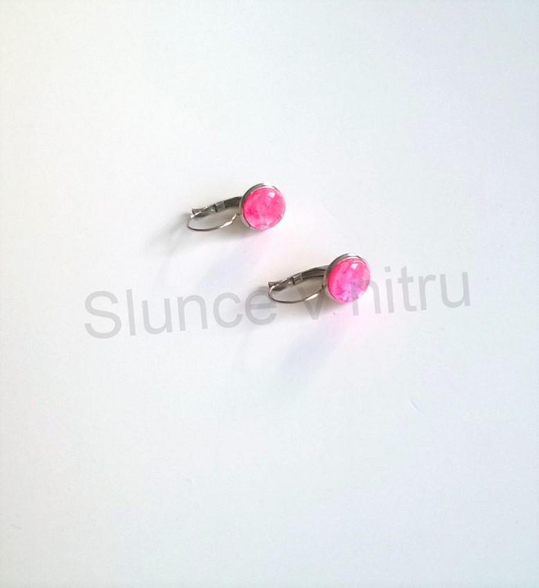 Stříbrné náušnice ze syntetického opálu (BB313)