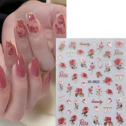 Obtisky, nálepky na nehty mix - zimní 1 arch | 10 kusů číslo 1 (G53)