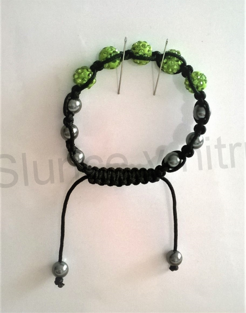 Náramek shamballa s pave korálků Swarovski zelené (BC447)