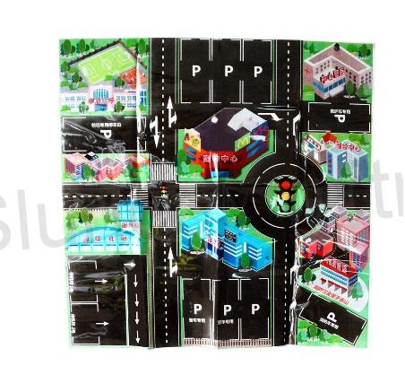 Foliová dětská podložka z pvc 70 x 70 cm silnice (D209)