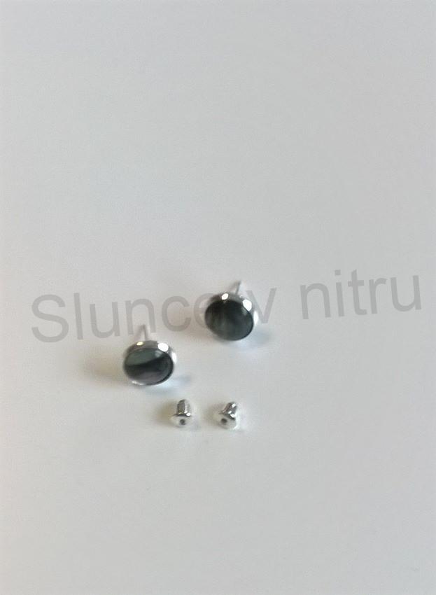 Puzetové náušnice syntetický opál (BB318)