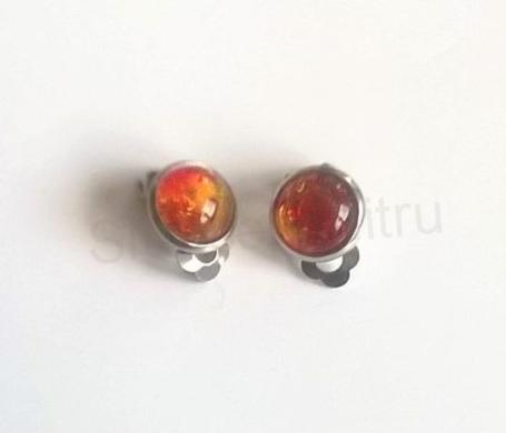 Minerální náušnice klipsy s Jantarem 20 x 10 mm (X257)