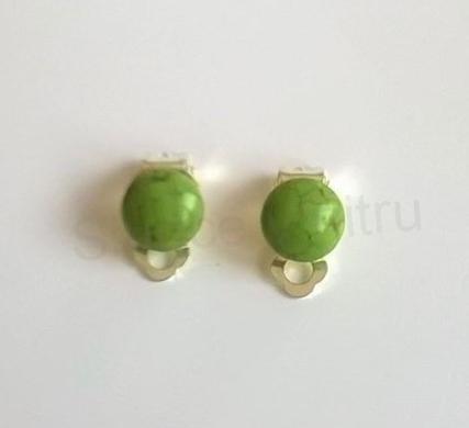 Minerální náušnice klipsy s Jaspisem mořským (X259)