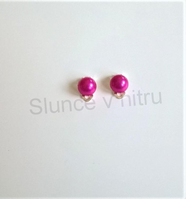 Náušnice klipsy s perleťovou perlou 10 x 20 mm (BB326)