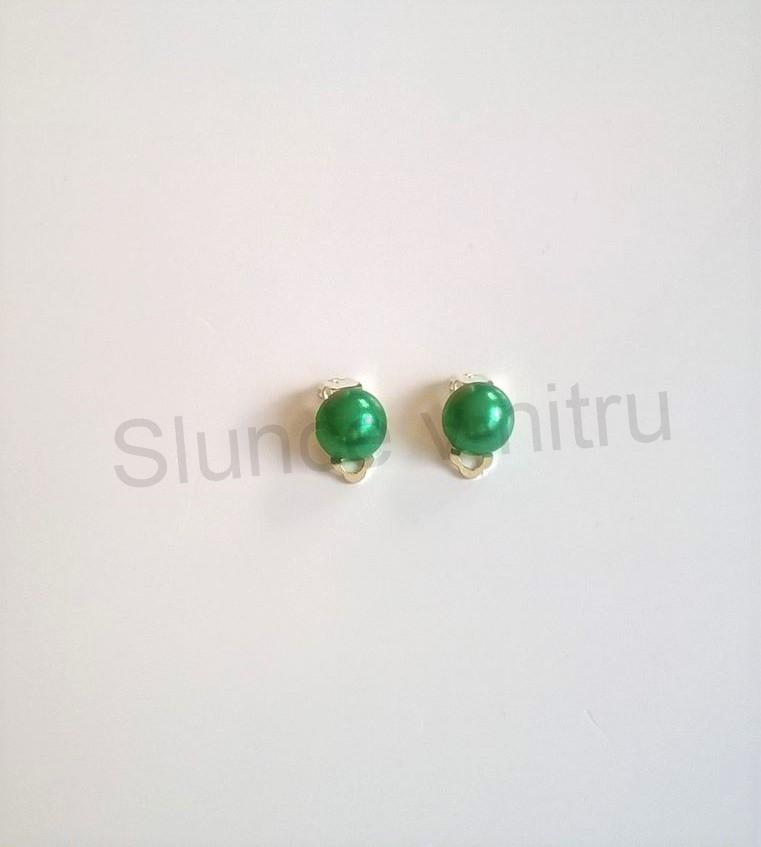 Náušnice klipsy s perleťovou perlou 10 x 20 mm (BB327)