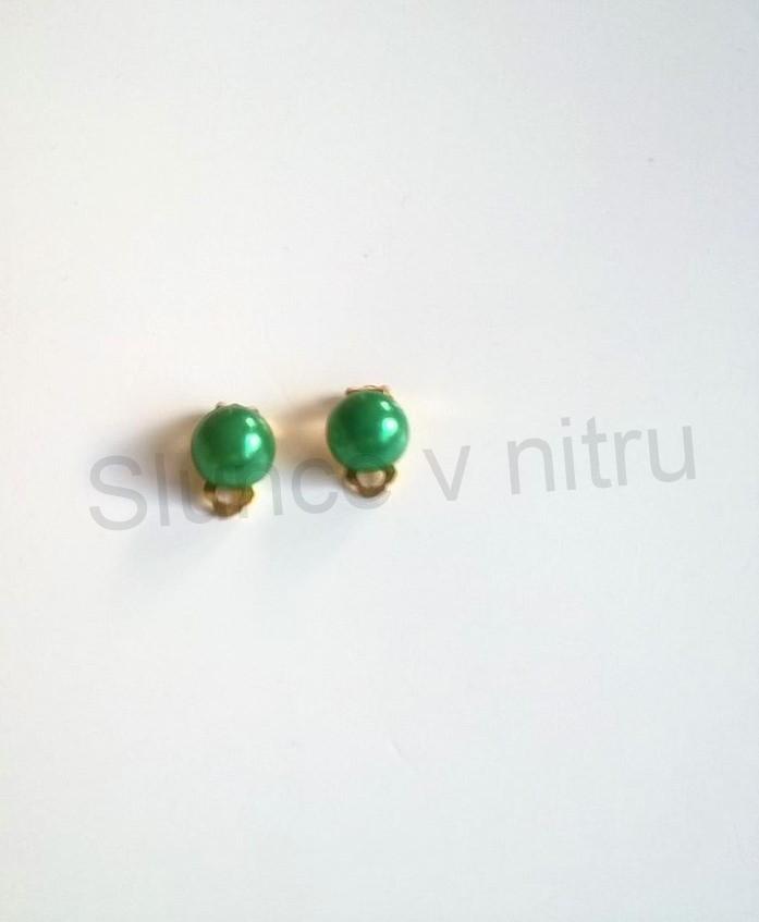 Náušnice klipsy s perleťovou perlou 10 x 20 mm (BB331)