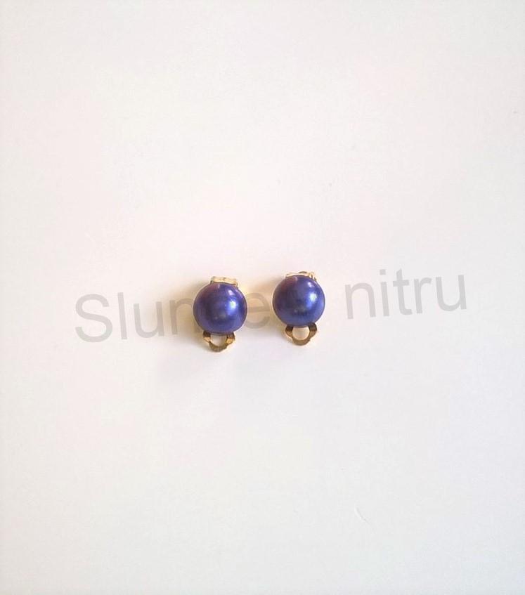 Náušnice klipsy s perleťovou perlou 10 x 20 mm (BB332)