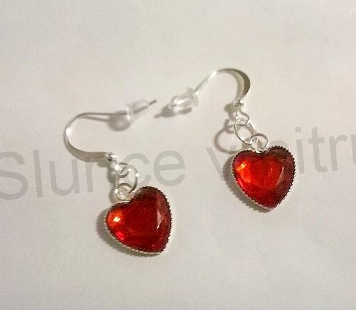 Dlouhé stříbrné Srdíčkové náušnice z chirurgické oceli (BB334)