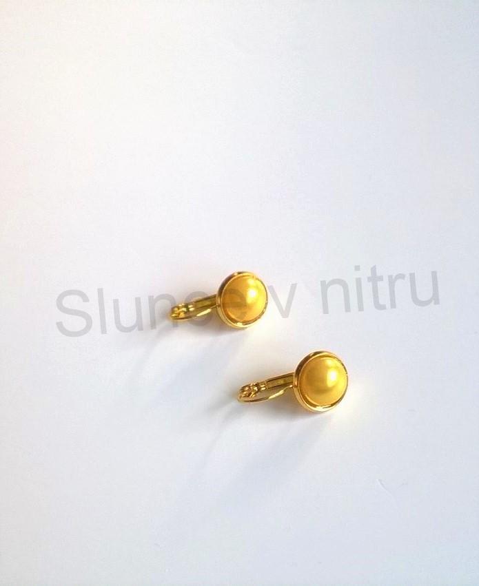 Zlaté náušnice s  perleťovou perlou (BB342)