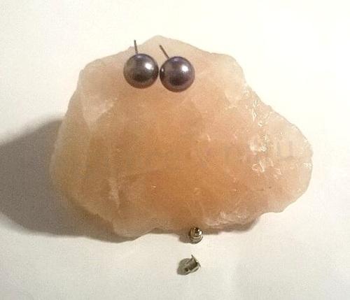 Puzetové náušnice s perličkami AB – více barev, 10 × 20 mm (BB350)