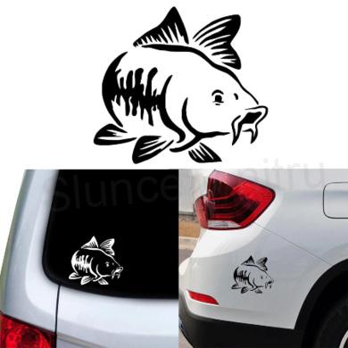 Samolepky na auto pro rybáře 3D žlutá (E169)