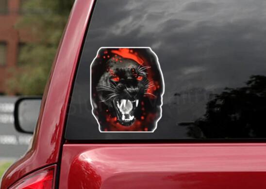 Samolepky na auto černý panter (E170)