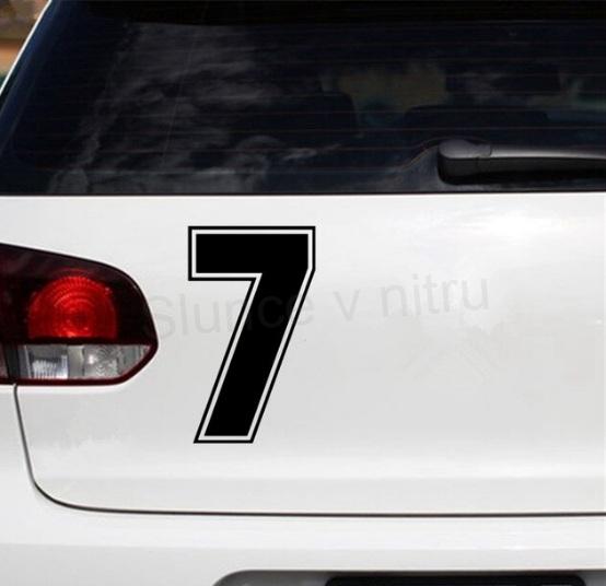 Samolepky na auto startovací číslo 7 černá (E178)