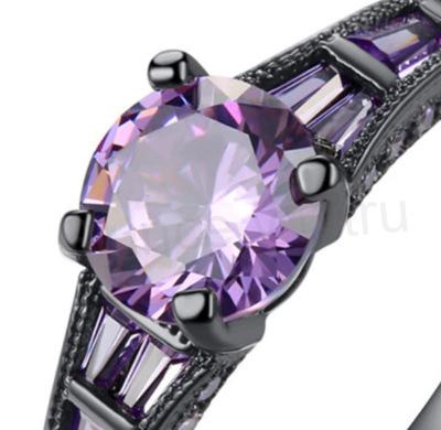 Černý prsten se zirkony CZ 0,5 ct velikost 56 (BP230)