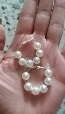 Kruhové náušnice kruhy s perlami (BB82)