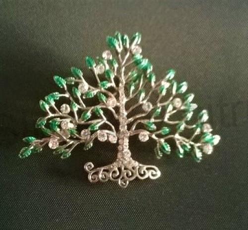 Brož strom života s čirými zirkony (HB80)