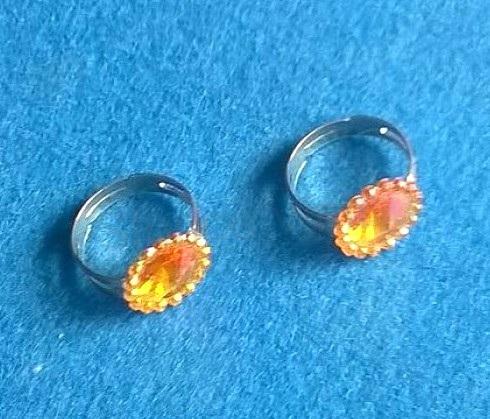 Nastavitelný dětský prsten kytička oranžová (BP118)