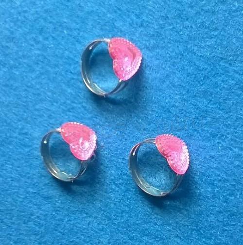 Nastavitelný dětský prsten srdce růžový (BP119)