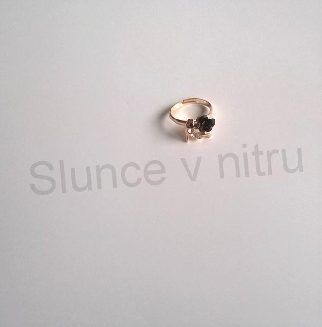 Nastavitelný drobný prsten delfín s křišťály (BP204)