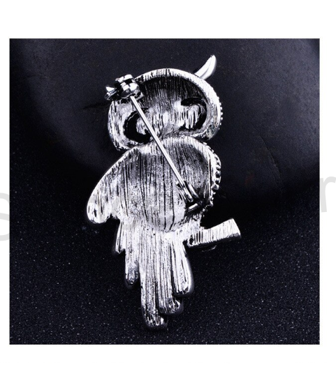 Brož s křišťálovými kamínky Sova (HB91)