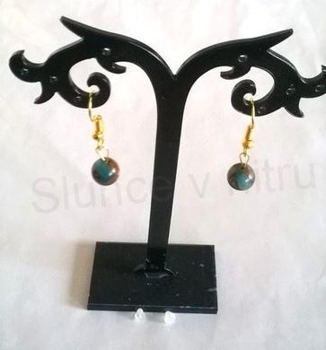 Minerální pozlacené náušnice Safírové (X319)