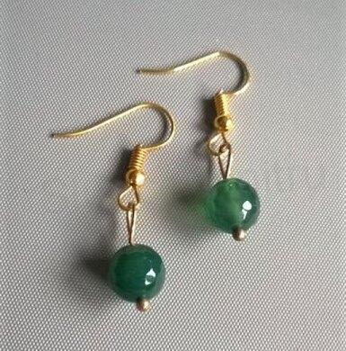 Minerální pozlacené náušnice Achátové fazetované 8,2 x 8,2 mm (X324)