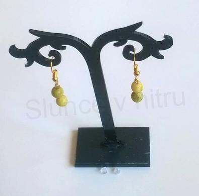 Minerální pozlacené náušnice  Turmalínové Žluté (X334)