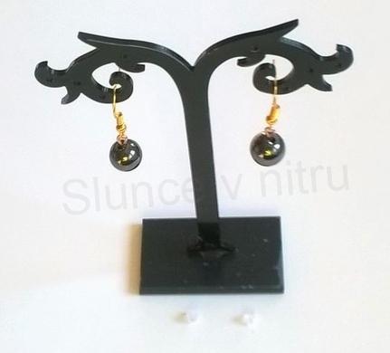 Minerální pozlacené náušnice Hematidové (X336)