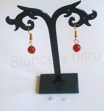 Minerální pozlacené náušnice Karneolové Fasetované (X338)