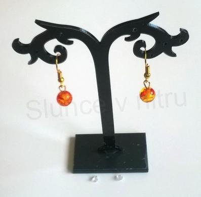 Minerální pozlacené náušnice Jantarové (X339)