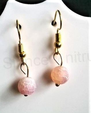 Minerální pozlacené náušnice Achátové Dračí 8 x 8 mm (X345)