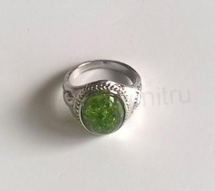 Minerální prsten s Jantarem postříbřeno (X349)