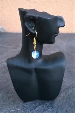 Minerální pozlacené náušnice Opalitové (X365)