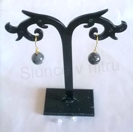 Minerální pozlacené náušnice Turmalínové (X370)