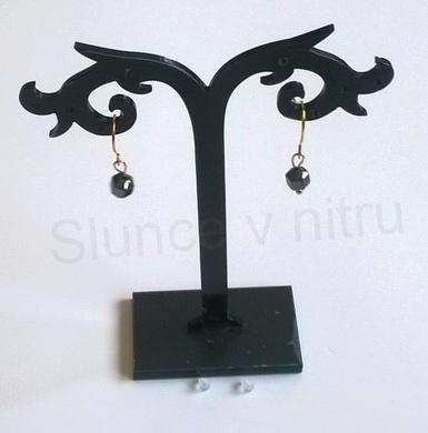 Minerální pozlacené náušnice Hematit (X373)