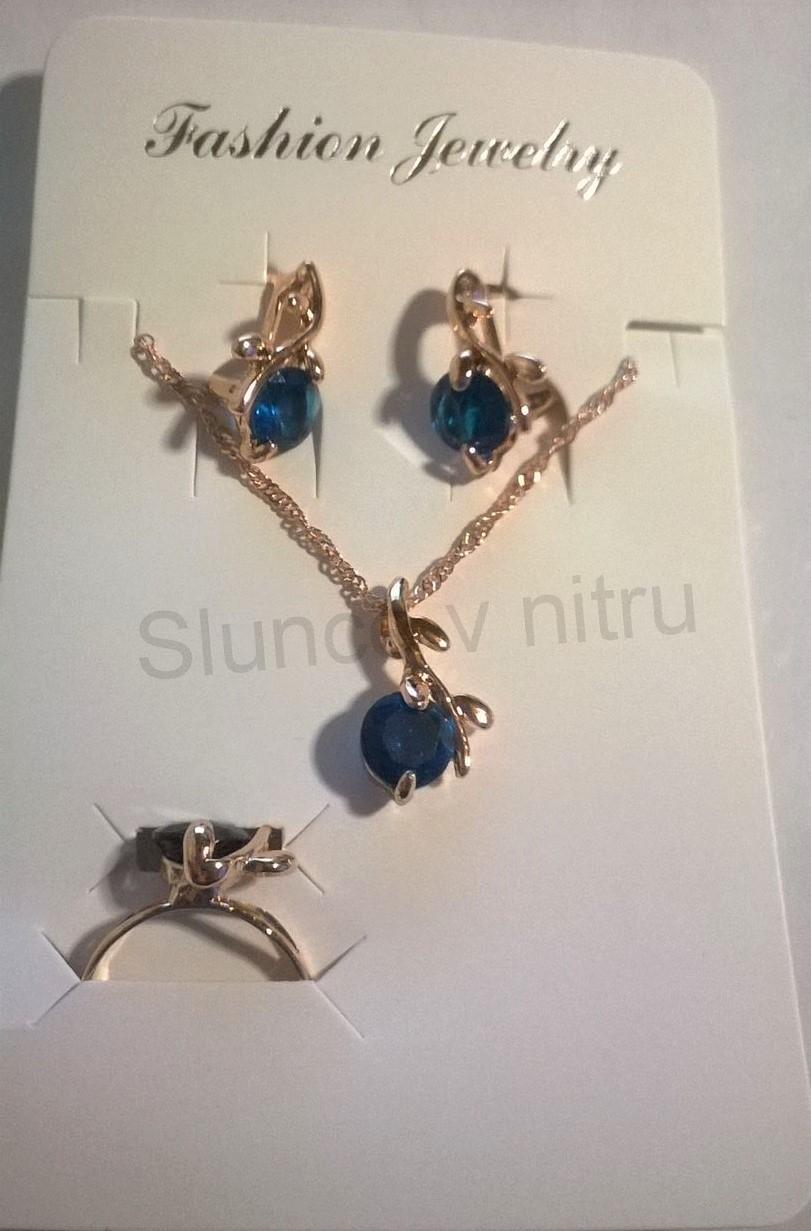 Pozlacená souprava šperků s Křišťály Větvička (BS79)