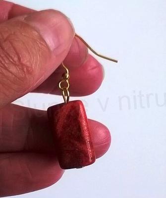 Minerální pozlacené náušnice Korál Houbový (X376)