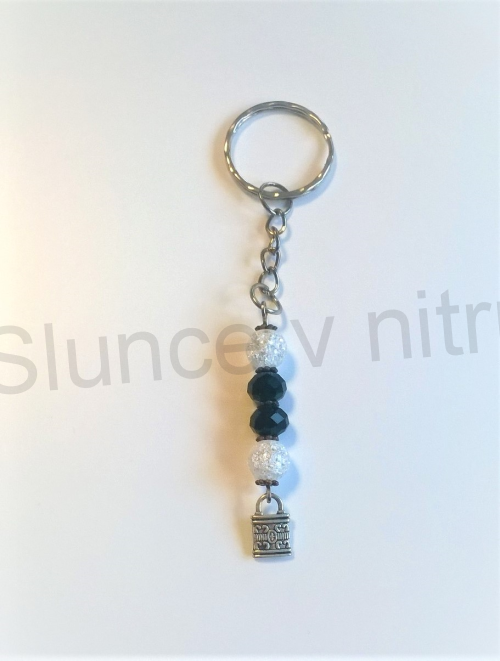 Přívěsek na klíče - minerální se zámkem  (D230)
