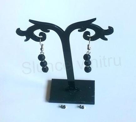 Minerální náušnice z chirurgické oceli Lávové  (X383)