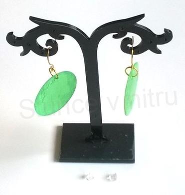 Minerální pozlacené náušnice Lasturové (X399)