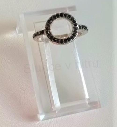 Prsten s kruhem a zirkony velikost 55 (BP22)