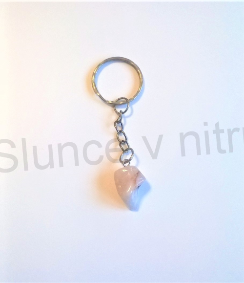 Přívěsek na klíče - minerální s růženínem (D236)