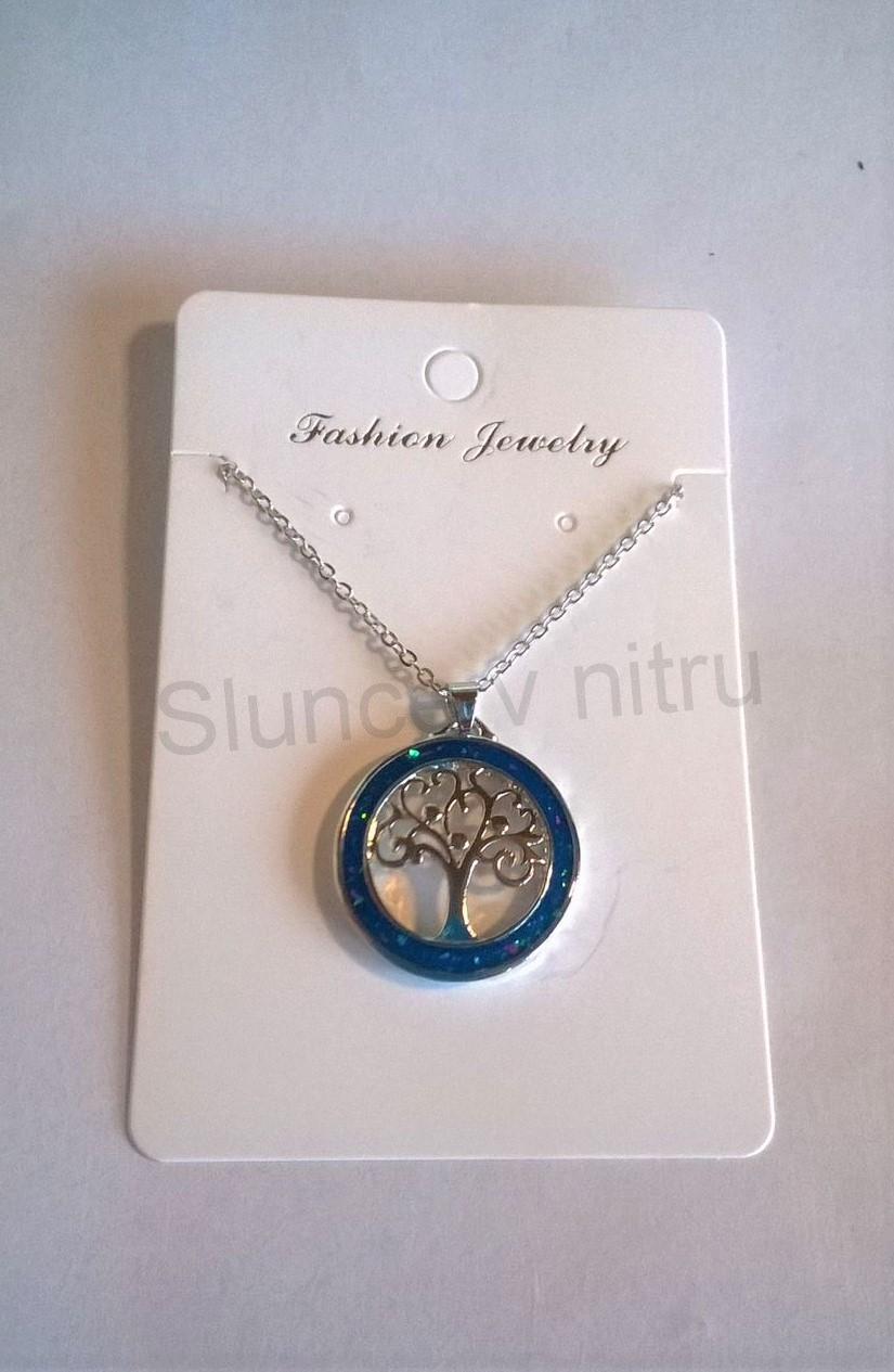 Postříbřený náhrdelník Strom Života a opálové zdobení (BD248)