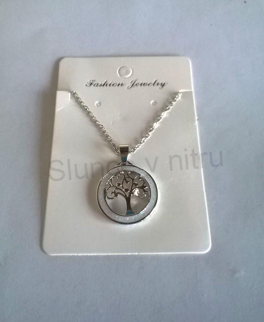 Postříbřený náhrdelník Strom Života a opálové zdobení (BD250)