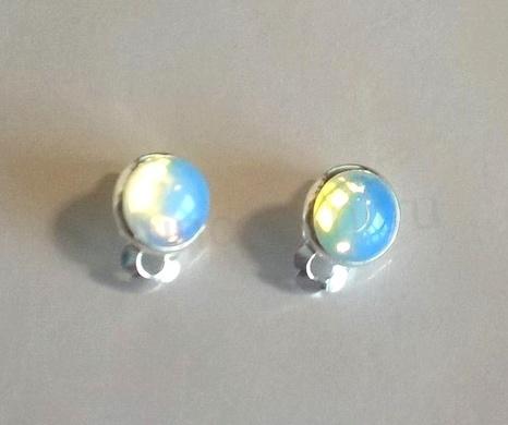 Minerální náušnice klipsy s Opálitem 16,4 x 10 mm (X409)