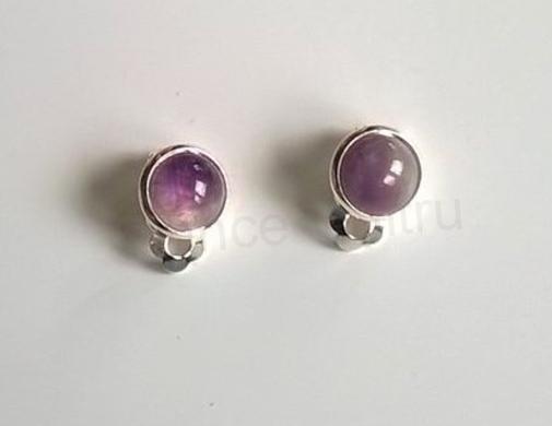 Minerální náušnice klipsy s Ametystem 10 x 10 mm (X412)