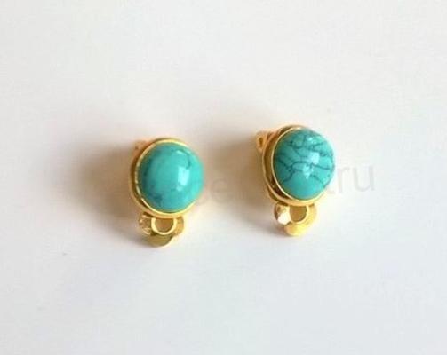 Minerální náušnice klipsy s tyrkenitem 16,4 x 13,4 mm (X416)